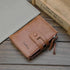 Multi Function Double Zip Leather Wallet